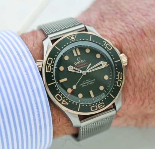 The New 2024 Luxury Omega Seamaster Diver 300M No-Date Titanium & Bronze Gold Fake Watches UK